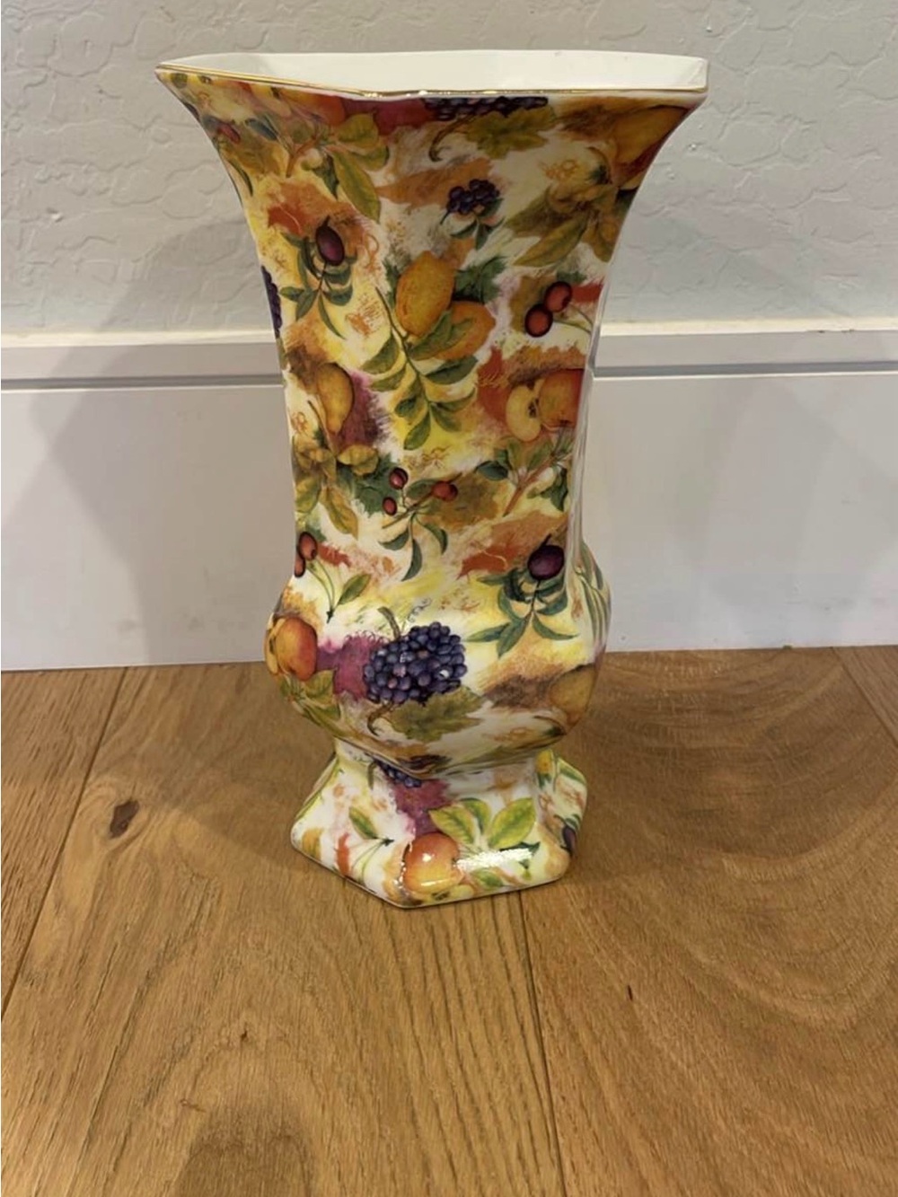 Decorative Formalities Fruit Motif Ceramic Vase - Yellow Multicolor